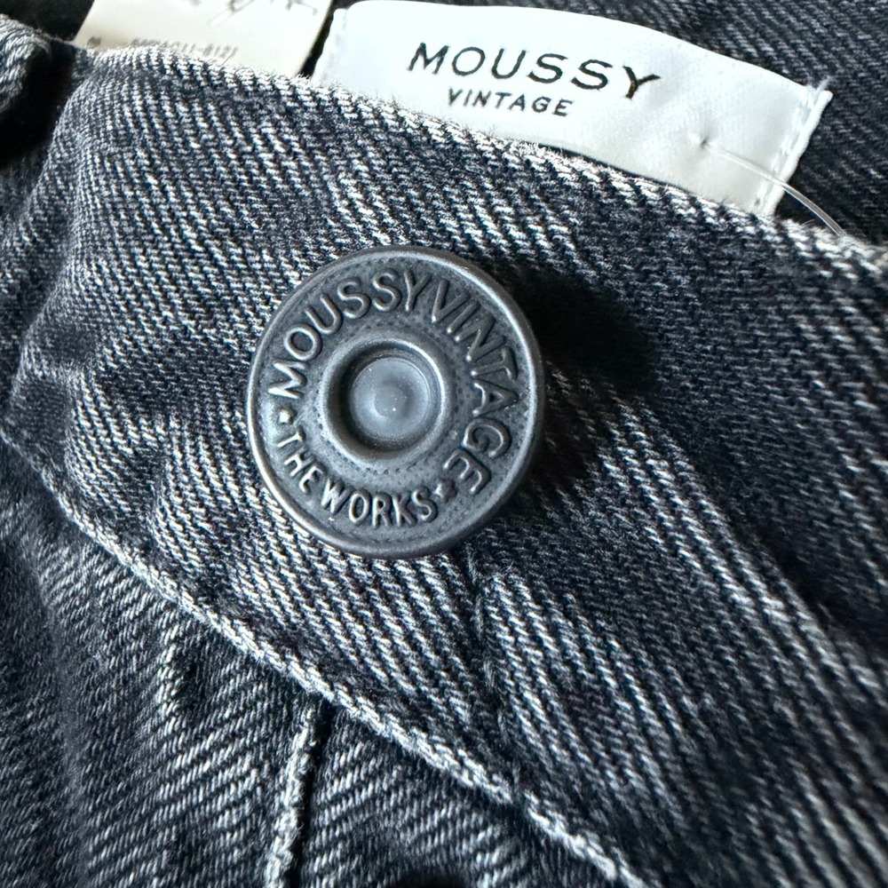 MOUSSY VINTAGE Harrington High Rise Black Cutoff Shorts Size 26 Waist 14.5" NWT - Picture 14 of 16